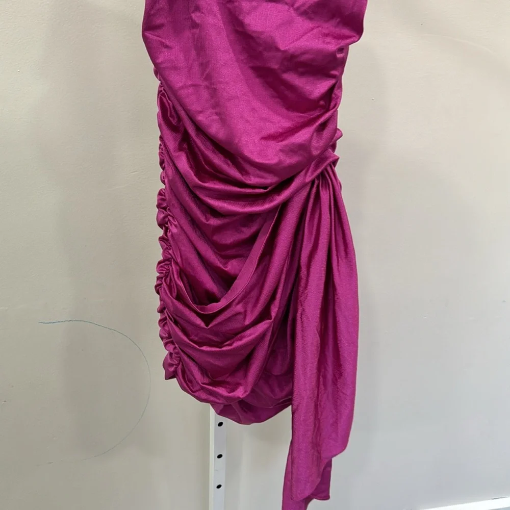 Amanda Uprichard Jersey Anja Mini Dress in Fuchsia - Picture 5 of 8
